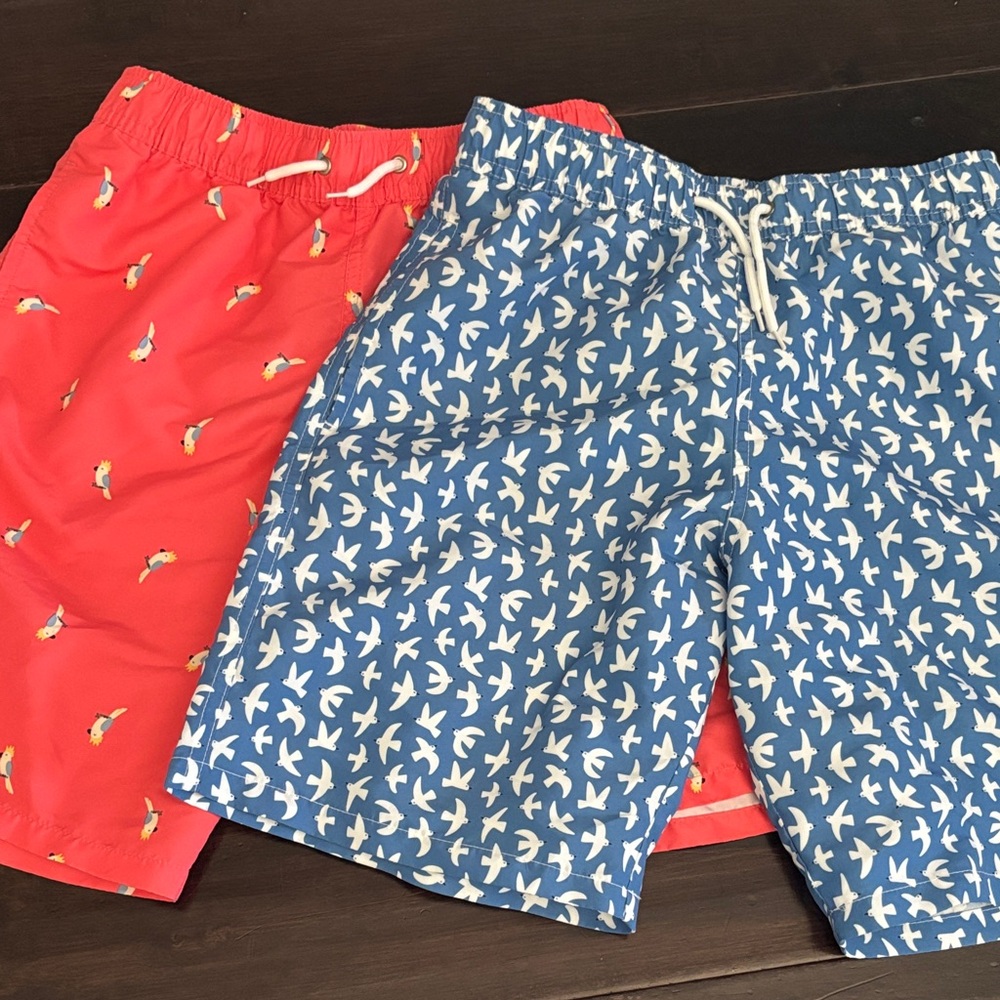 2 pairs size 10-12 Meilonger boys swim trunks